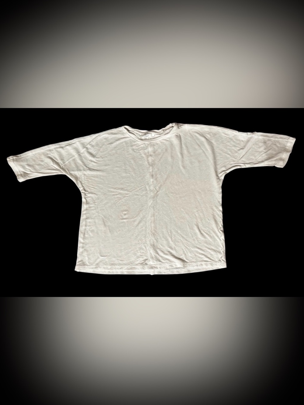 Yaya Sz XS French Oversized Lightweight Cotton Tee Shirt Above Elbow Sleeve